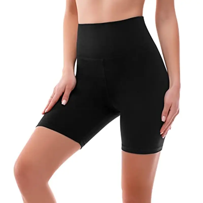 SINOPHANT Pantaloncini Palestra Donna Shorts Vita Alta Morbidi Corti Hotpants, per Yoga, Ciclismo, Yoga, Corsa, Allenamento XXL,Nero