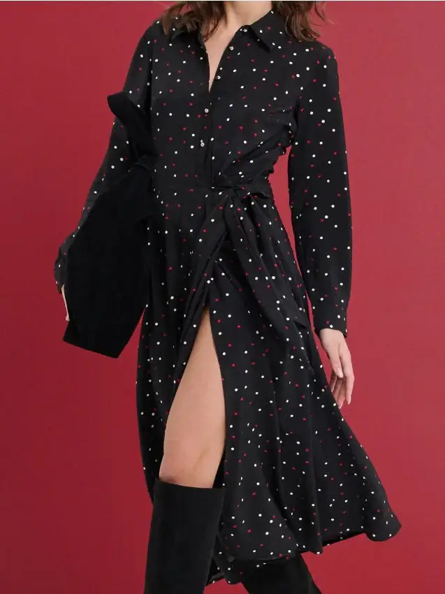 Abito con fiocco decorativo in misto viscosa - multicolor