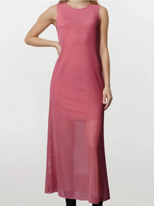 Abito lungo con stampa floreale - rosa