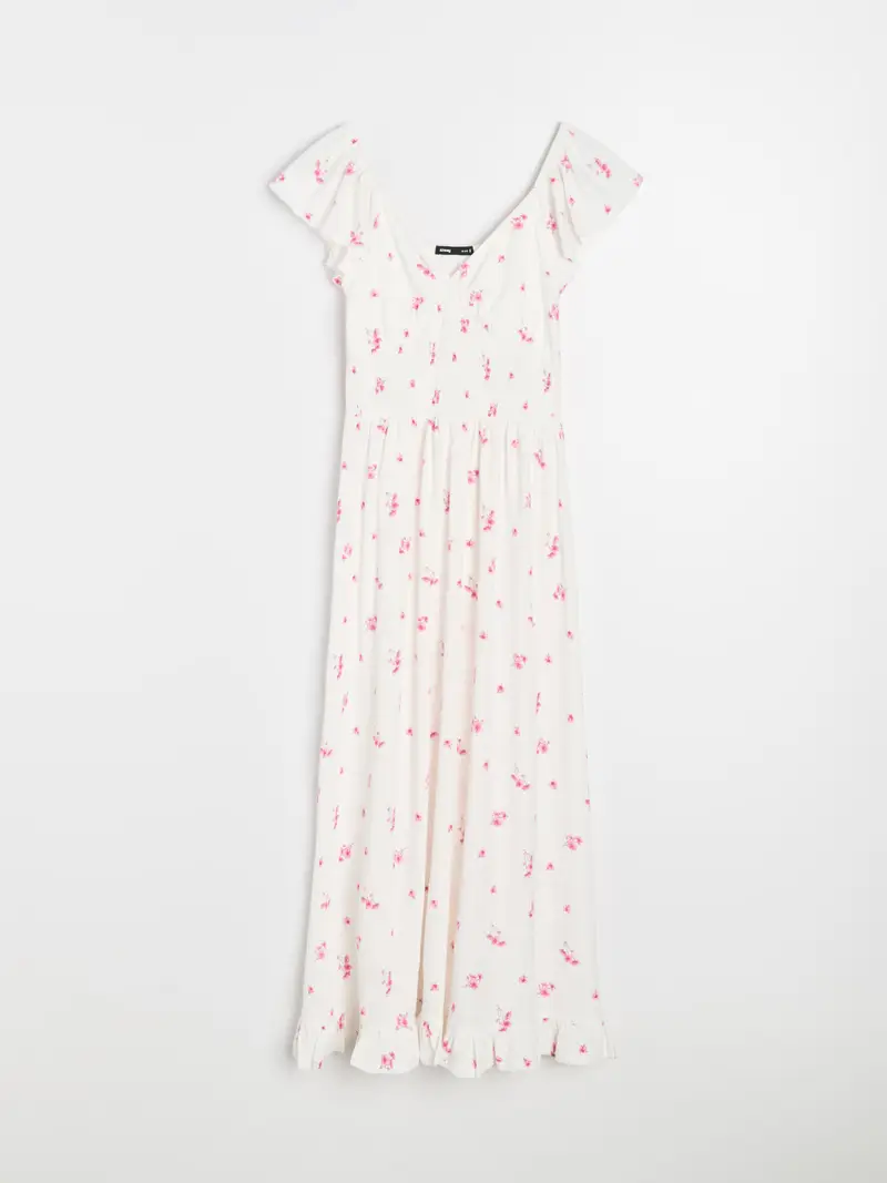 Abito maxi con volant con stampa floreale - multicolor miniatura 4