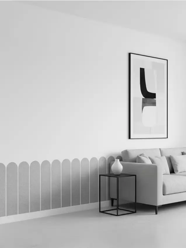 Adesivi da parete a forma di pannelli - set da 5 pezzi - grigio scuro