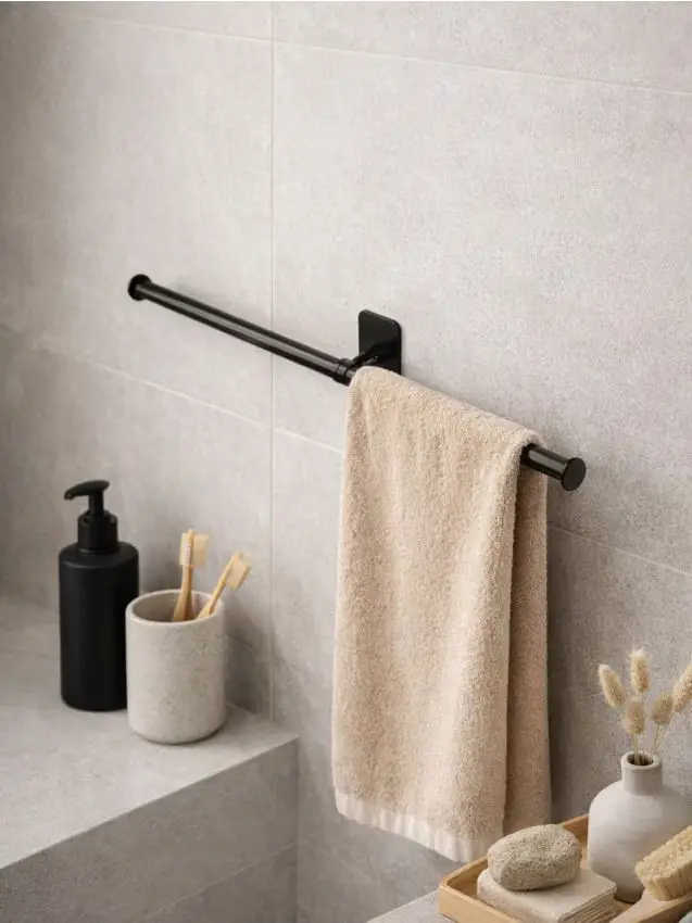 Appendiabiti da bagno da parete - nero