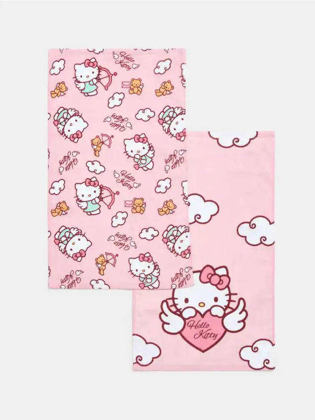 Asciugamani Hello Kitty, set da 2 pezzi - multicolor