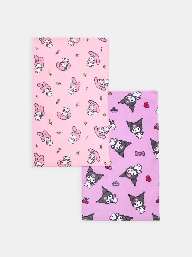 Asciugamani Hello Kitty, set da 2 pezzi - orchidea