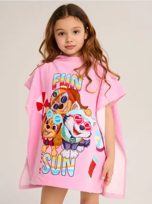 Asciugamano con cappuccio PAW Patrol - rosa shocking