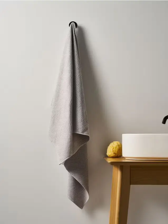 Asciugamano con motivo jacquard - grigio chiaro