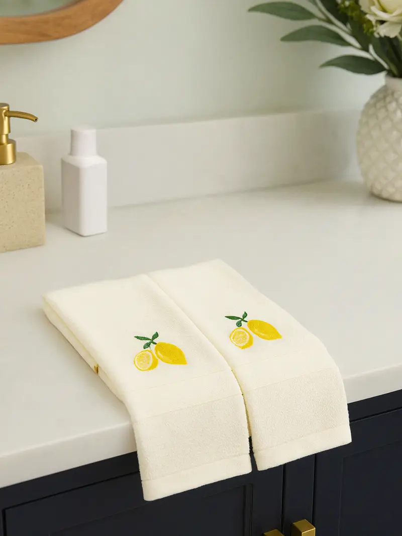 Asciugamano in cotone 30x50 - bianco miniatura 2