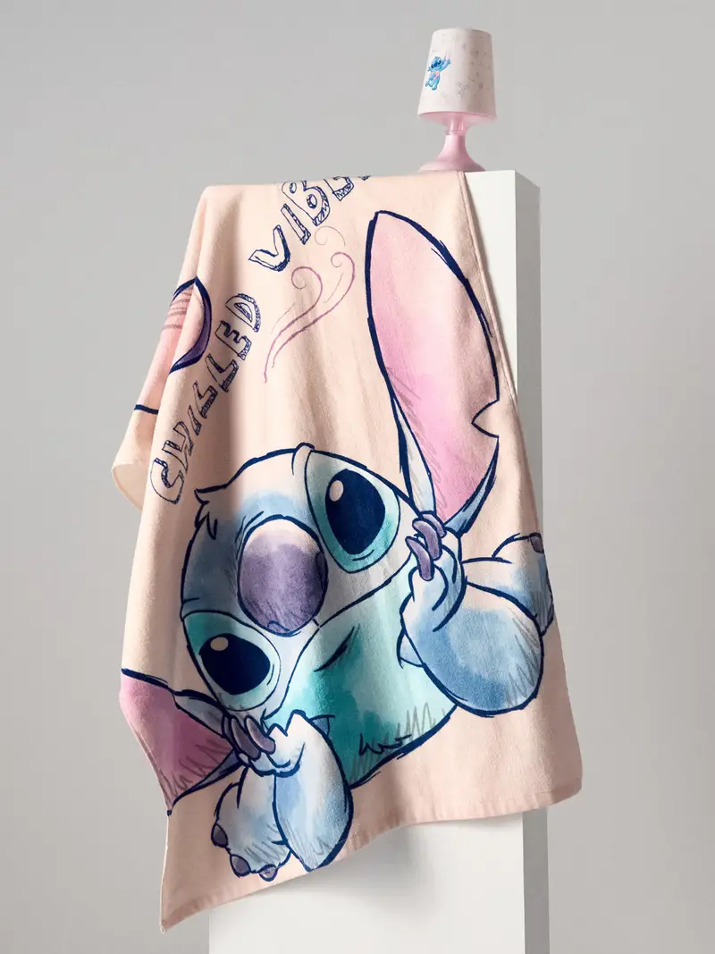 Asciugamano in cotone Stitch - rosa pastello miniatura 2