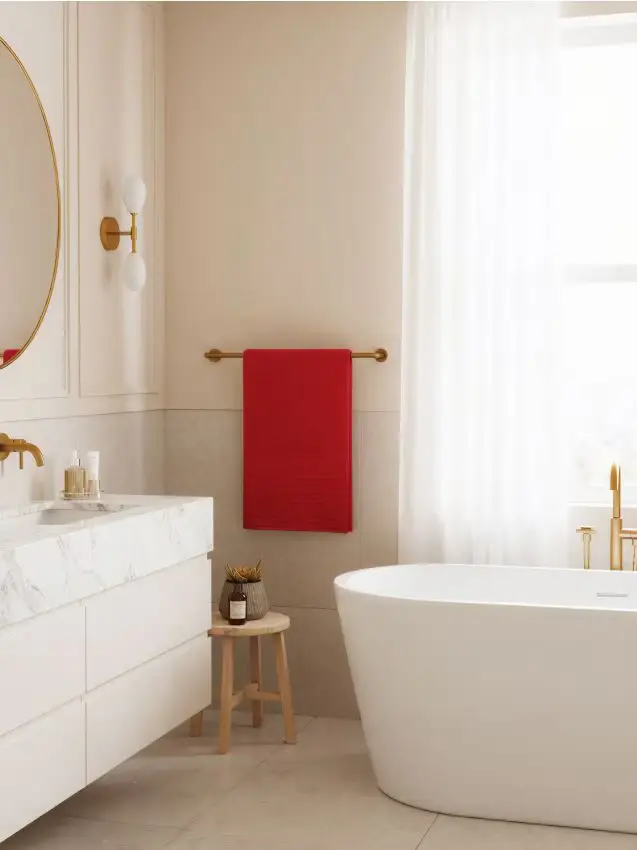 Asciugamano jacquard - rosso piccante