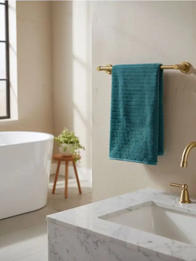 Asciugamano jacquard - verde petrolio