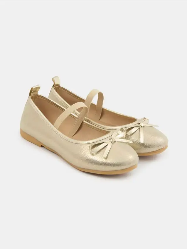 Ballerina shoes with bow - oro