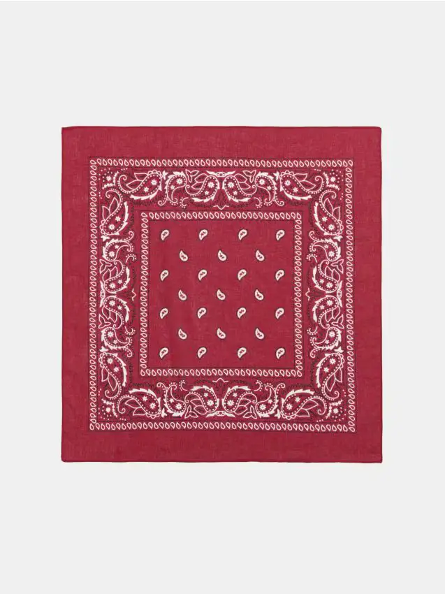Bandana in cotone con motivo paisley - maroon
