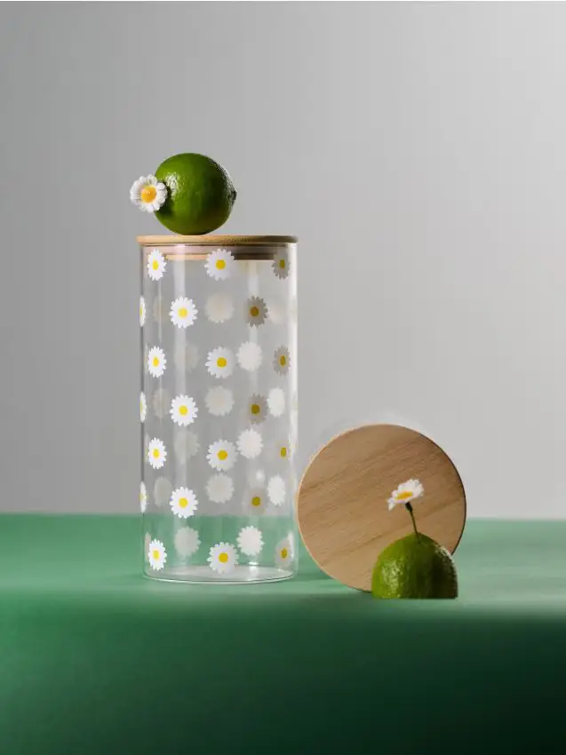 Barattolo con coperchio in bambù - clear