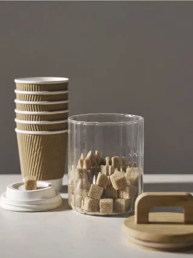 Barattolo in vetro per alimenti con coperchio in bambù - clear