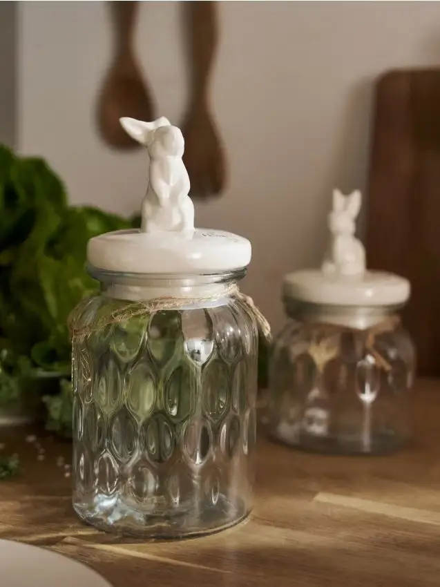 Barattolo per alimenti con coperchio e motivo pasquale - clear