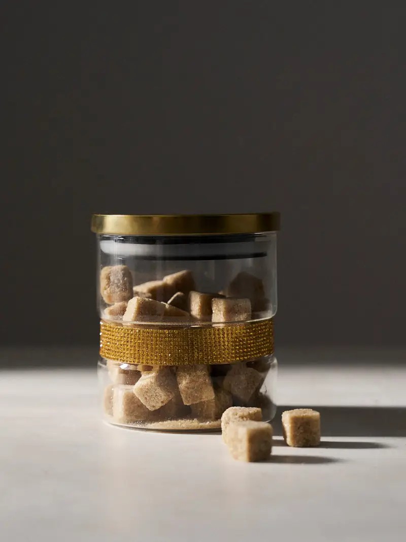 Barattolo per alimenti con coperchio ed elementi lucidi - oro miniatura 2