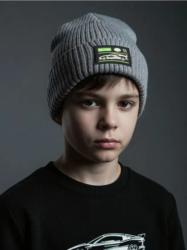 Berretto a costine - grigio scuro