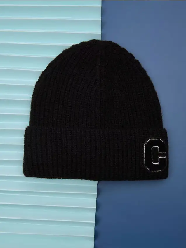 Berretto con patch - nero