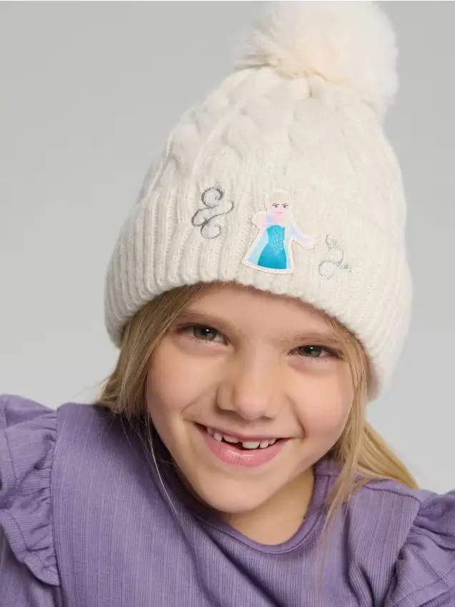 Berretto con pompon Frozen - panna