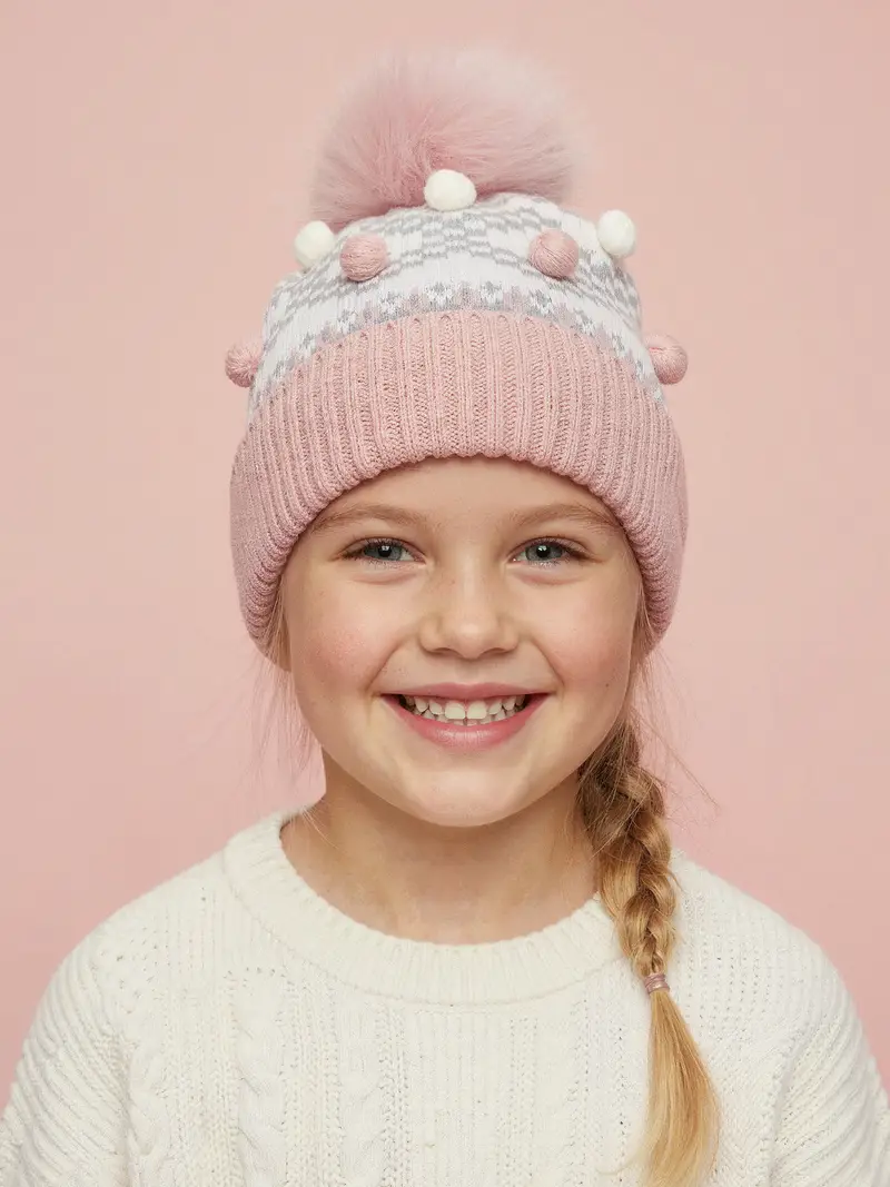 Berretto con pompon - multicolor miniatura 2