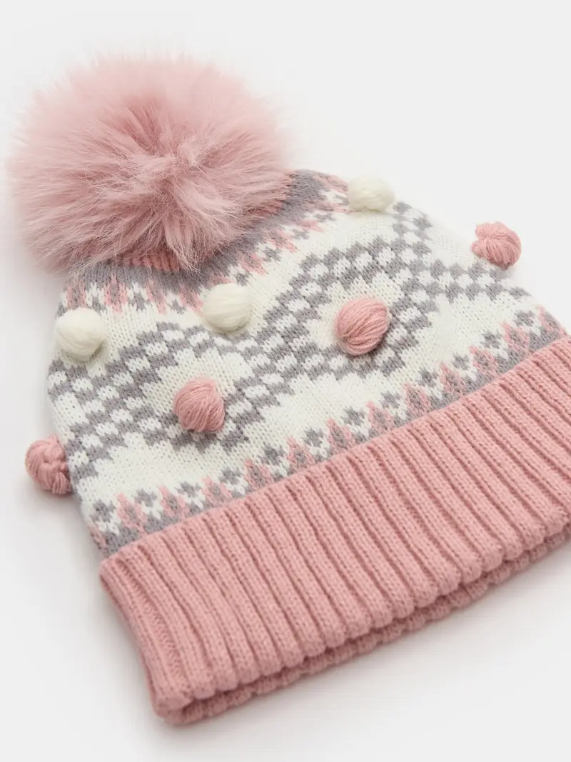 Berretto con pompon - multicolor miniatura 4