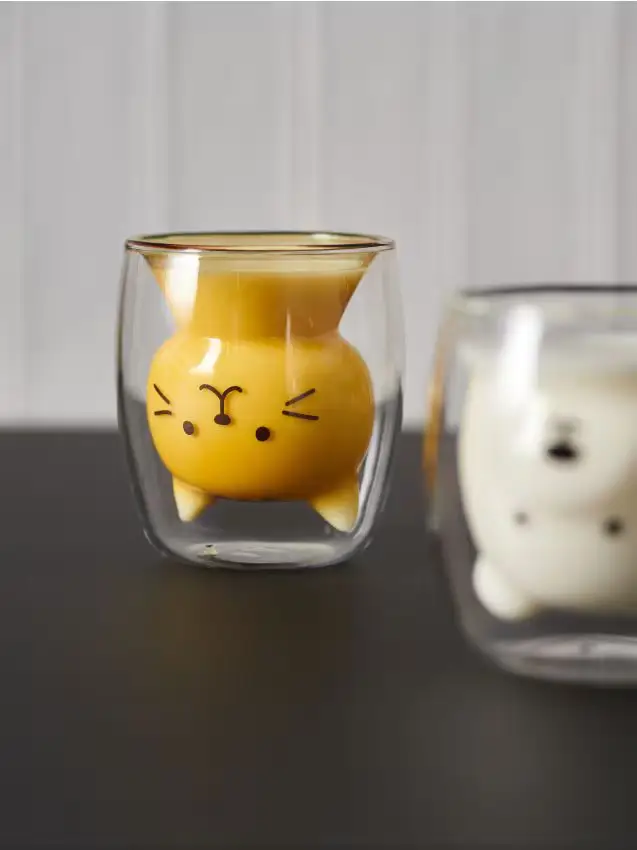 Bicchiere con doppio fondo - beige