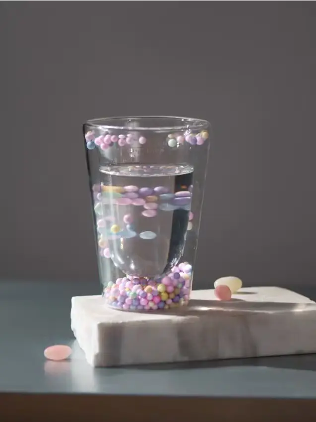 Bicchiere con doppio fondo - multicolor