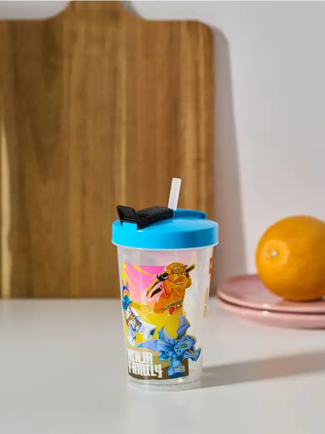 Bicchiere riutilizzabile con cannuccia Lego Ninjago - multicolor