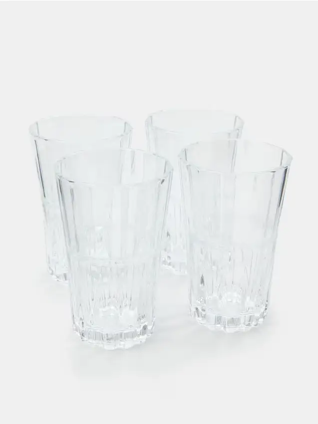 Bicchieri con base decorativa 4 pack - clear