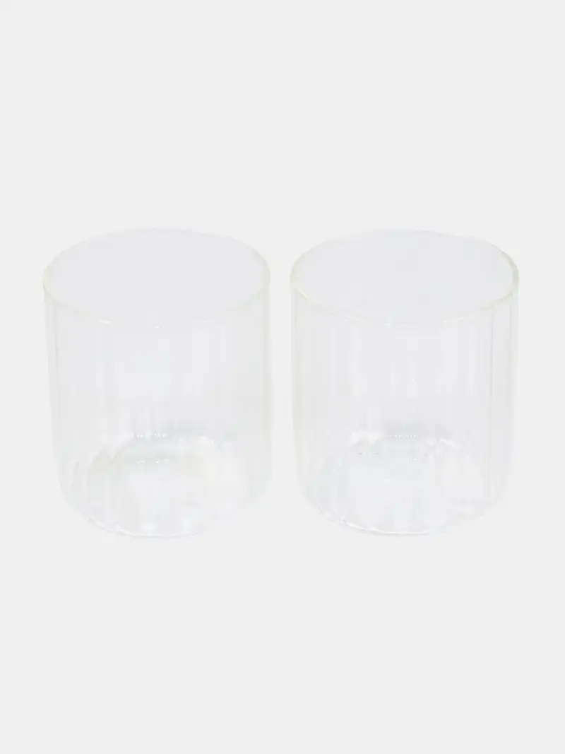 Bicchieri rigati 2 pezzi - clear miniatura 3