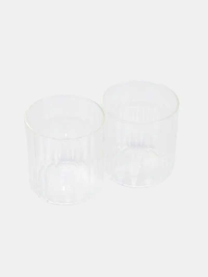 Bicchieri rigati 2 pezzi - clear miniatura 4