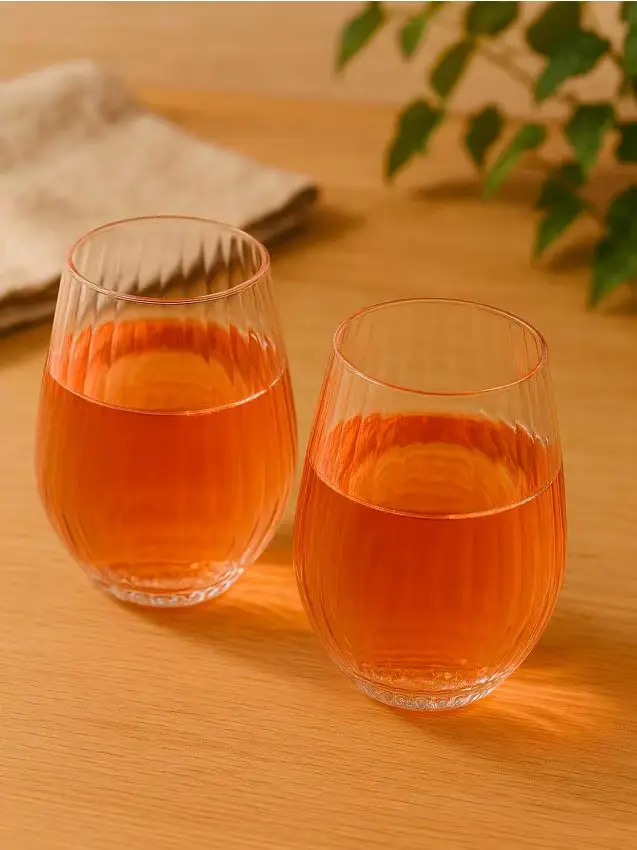 Bicchieri rigati 2 pezzi - clear