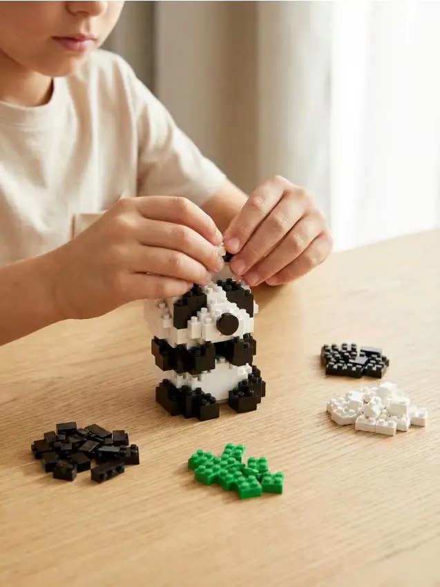 Blocchi da costruzione a forma di panda - bianco