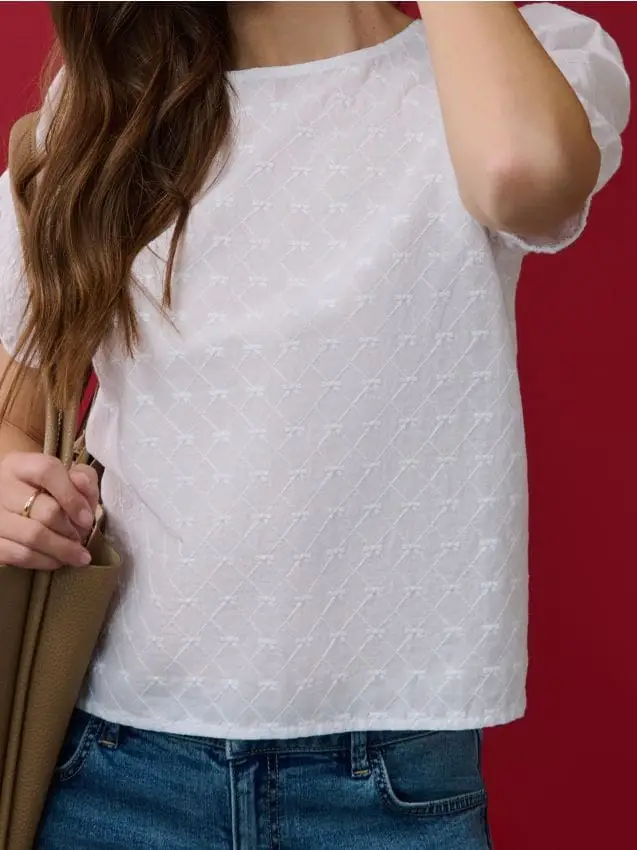 Blusa a maniche corte - bianco