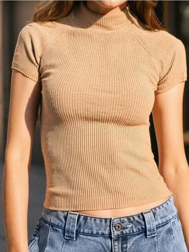 Blusa a maniche corte - grano