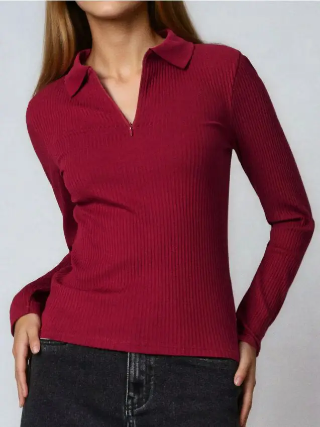Blusa a maniche lunghe - bordeaux