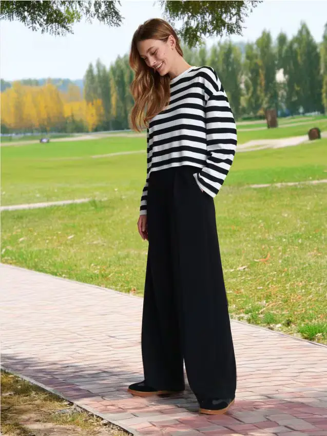 Blusa a righe - panna