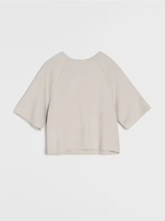 Blusa comfort a maniche corte con mix di viscosa - nude