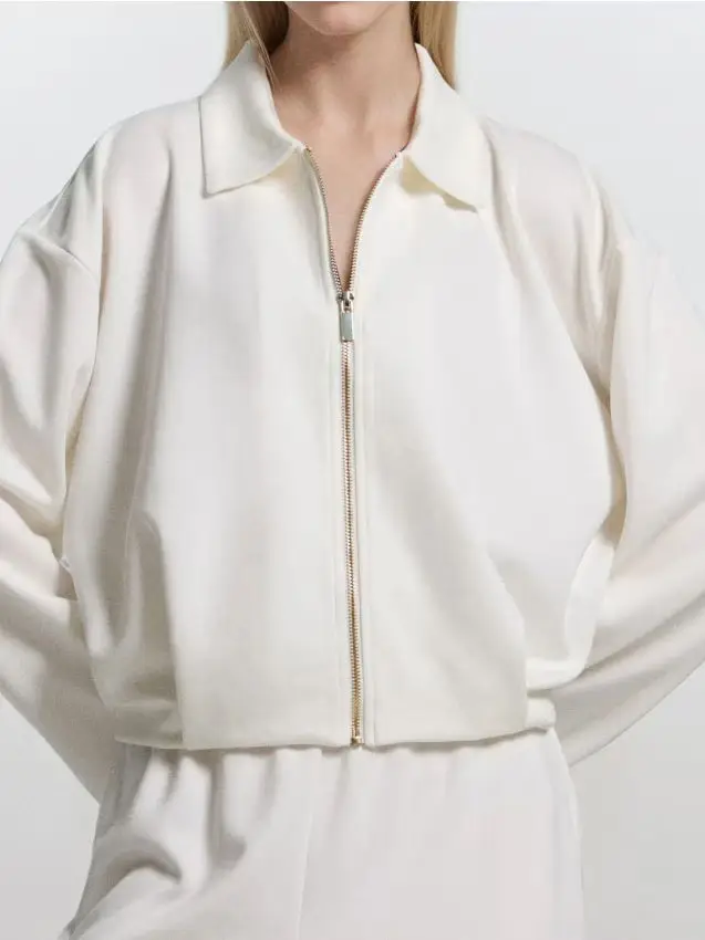 Blusa con colletto - panna