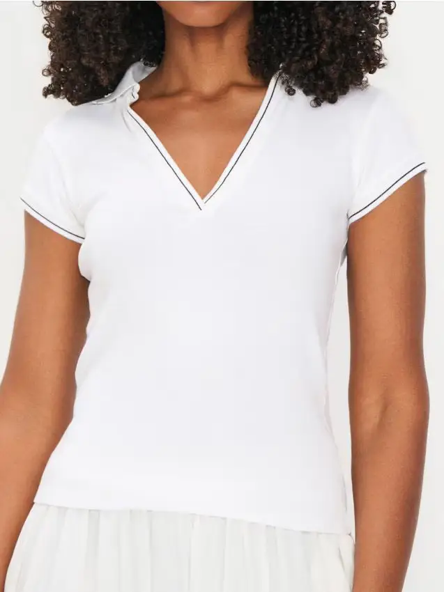 Blusa con colletto - panna