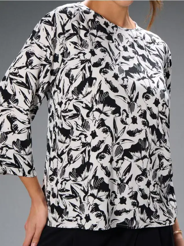 Blusa con manica 3/4 - multicolor