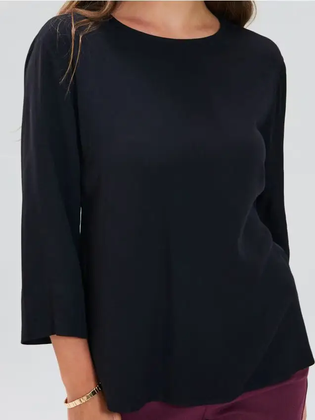 Blusa con manica 3/4 - nero