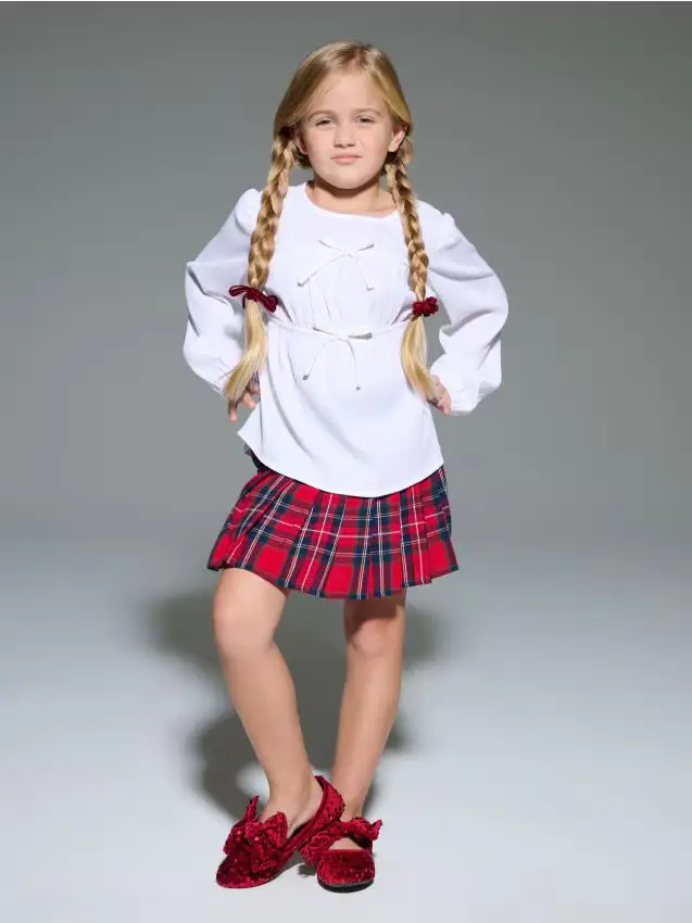 Blusa con maniche a sbuffo - bianco