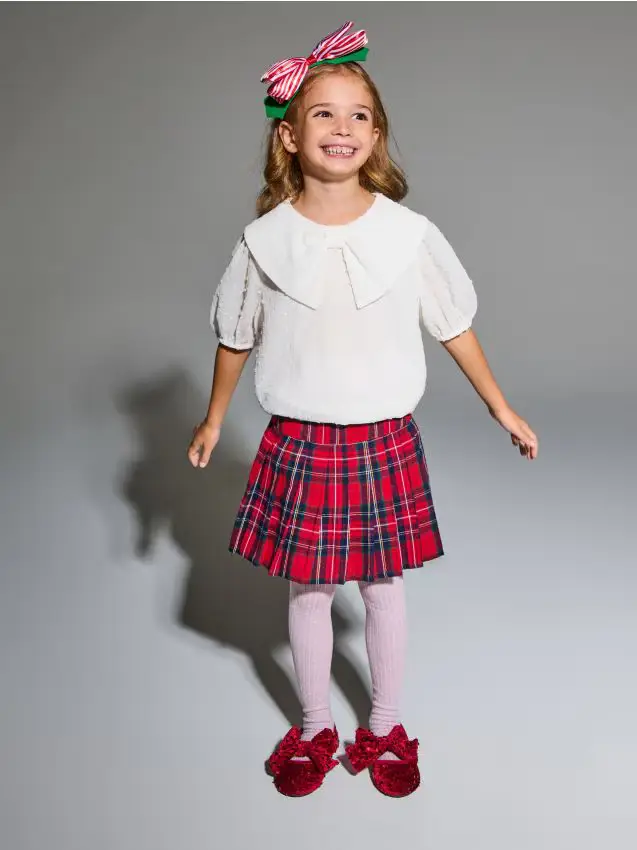 Blusa con maniche a sbuffo - panna