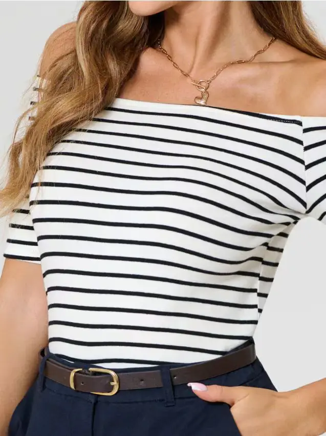 Blusa di cotone a righe - multicolor