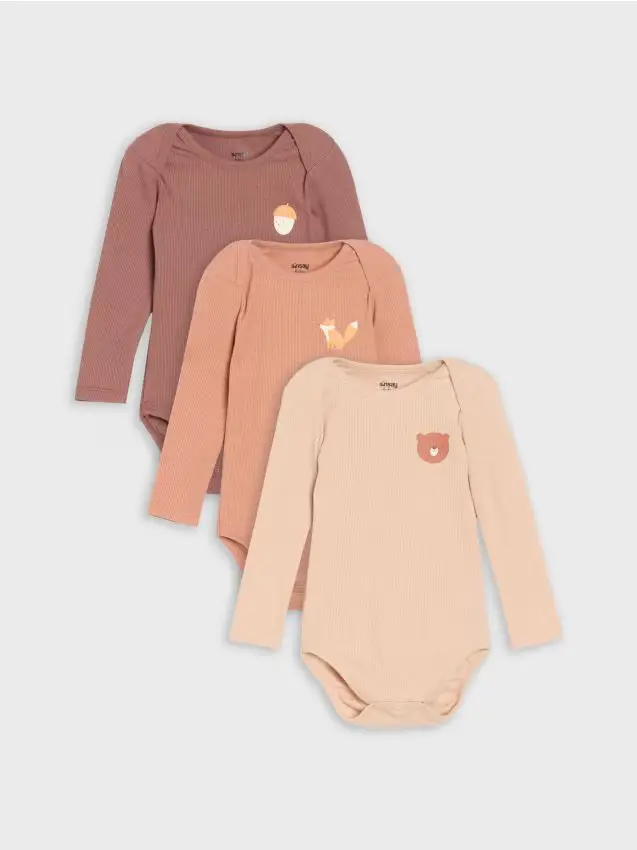 Body a costine 3 confezioni - beige