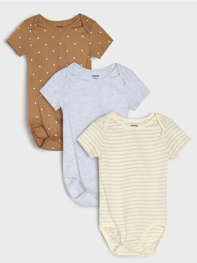 Body in cotone 3 pack - panna