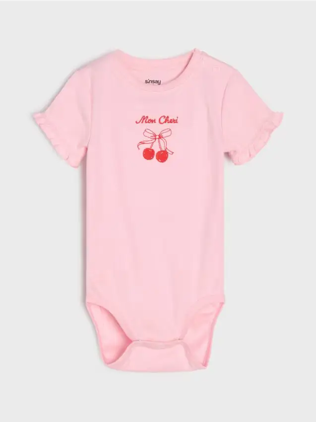 Body in cotone stampato - rosa pastello