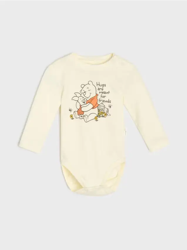 Body in cotone stampato Winnie the Pooh - beige