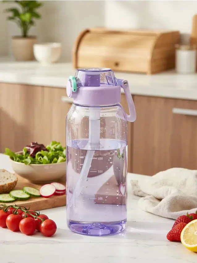 Borraccia con scala graduata e manico - lavanda